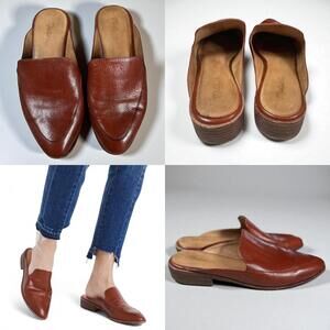 MADEWELL The Frances Loafer Mule Women’s Brown Leather Slip-On Shoes Size 9.5
